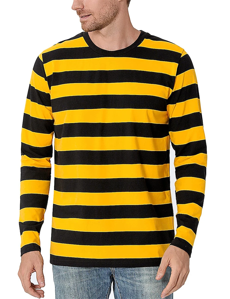 Summer Knit Clothing - Fashion Contrast Stripe 3D Print Men