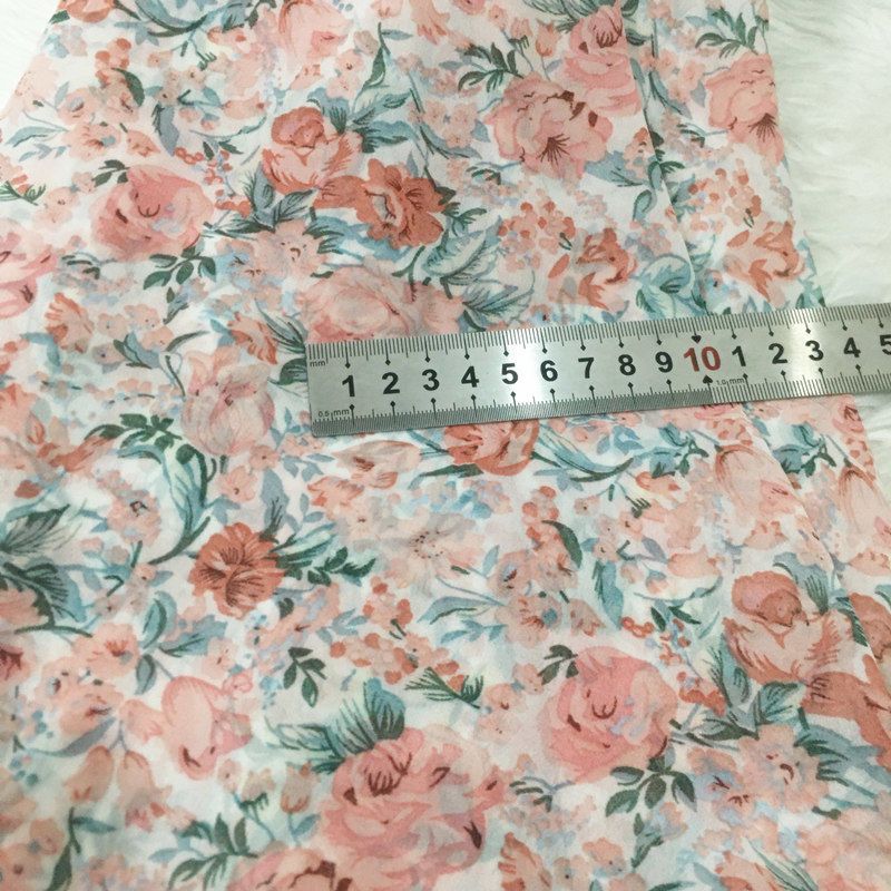 2/3m Floral Print Chiffon Fabr - Summer Clothing Material recension och pris