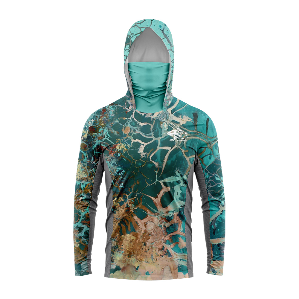 UPF50+ Hooded Fishing Shirt Bu - Summer Outdoor Clothing recension och pris