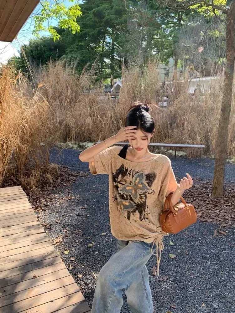 HOUZHOU Vintage Graphic T-shir - Summer Grunge Clothing recension och pris