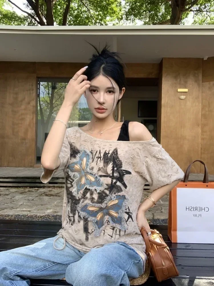 HOUZHOU Vintage Graphic T-shir - Summer Grunge Clothing recension och pris