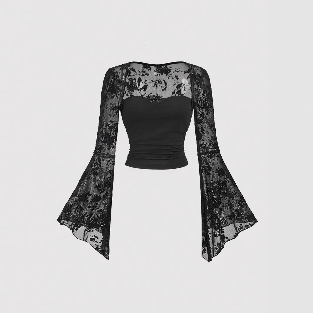 Gothic Sexy Lace Mesh Flared L - Summer Grunge Clothing recension och pris