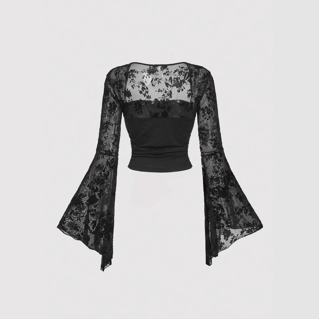 Gothic Sexy Lace Mesh Flared L - Summer Grunge Clothing recension och pris