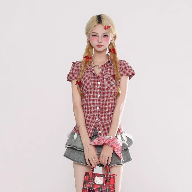 Harajuku Vintage Gothic Plaid  - Summer Grunge Clothing recension och pris