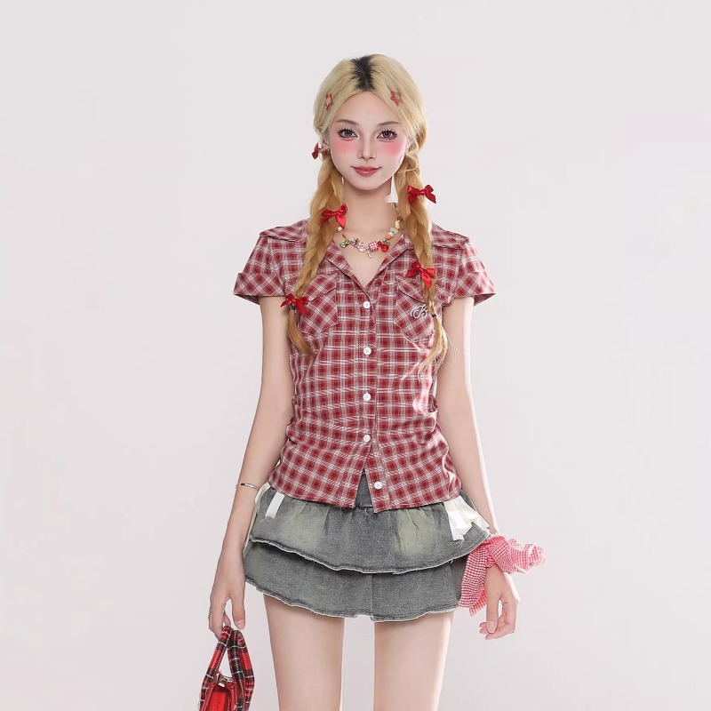 Harajuku Vintage Gothic Plaid  - Summer Grunge Clothing recension och pris