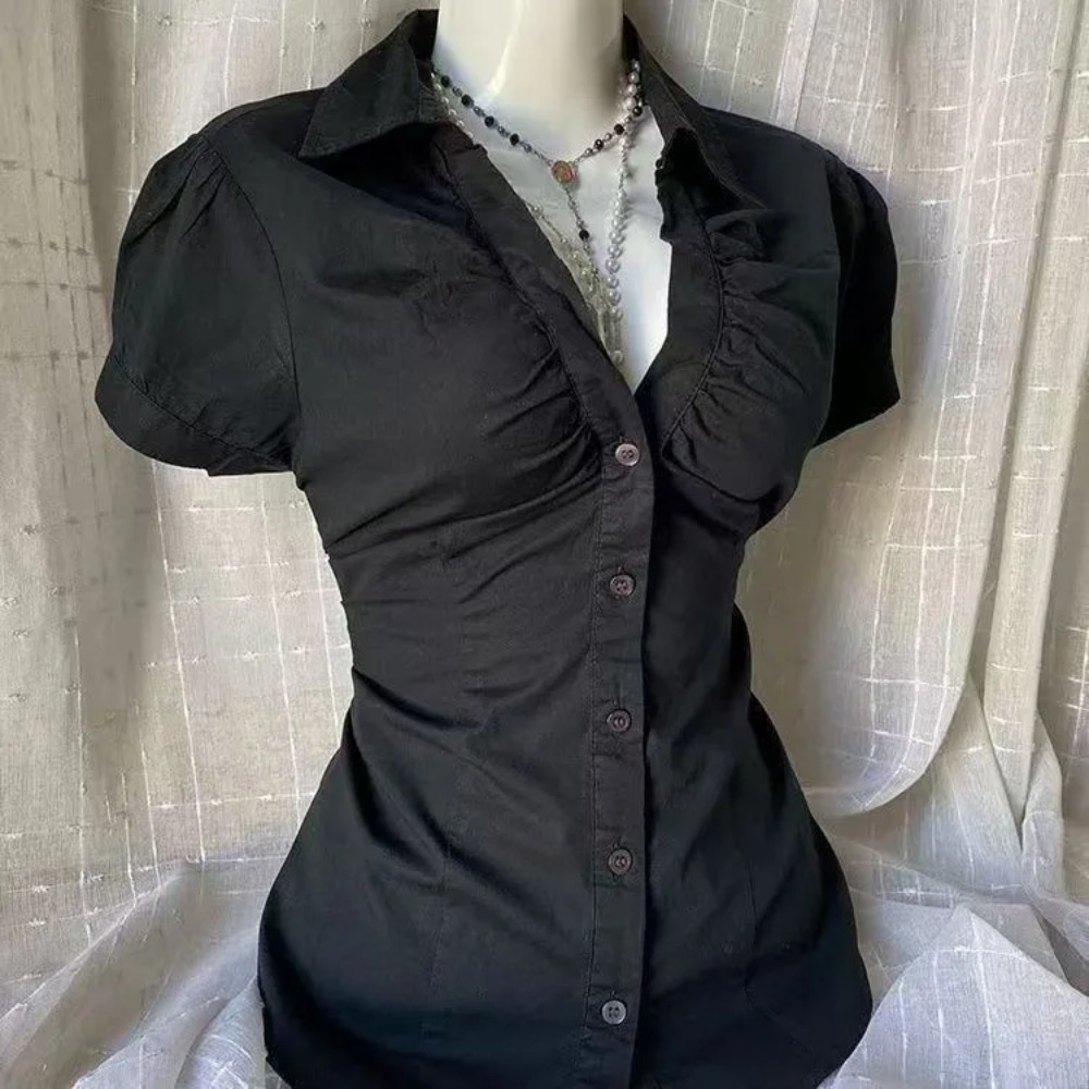 Womens Y2K Grunge Blouse Gothi - Summer Grunge Clothing recension och pris