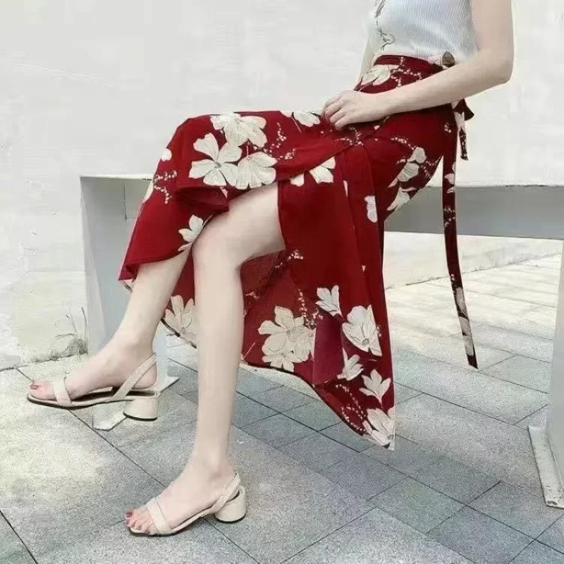 Women Floral Print Chiffon Ski - Sarong Pareo Wrap recension och pris