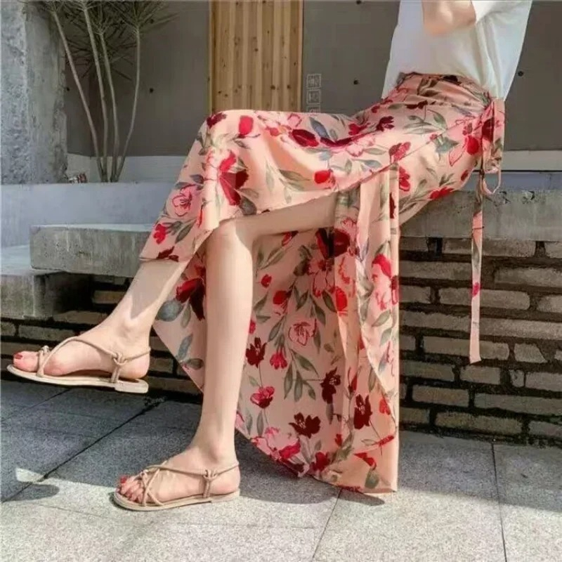 Women Floral Print Chiffon Ski - Sarong Pareo Wrap recension och pris
