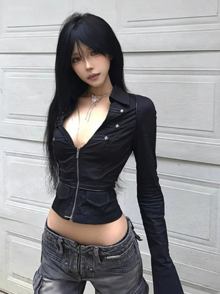 Y2k Aesthetic Women Sexy Blous - Summer Grunge Clothing recension och pris