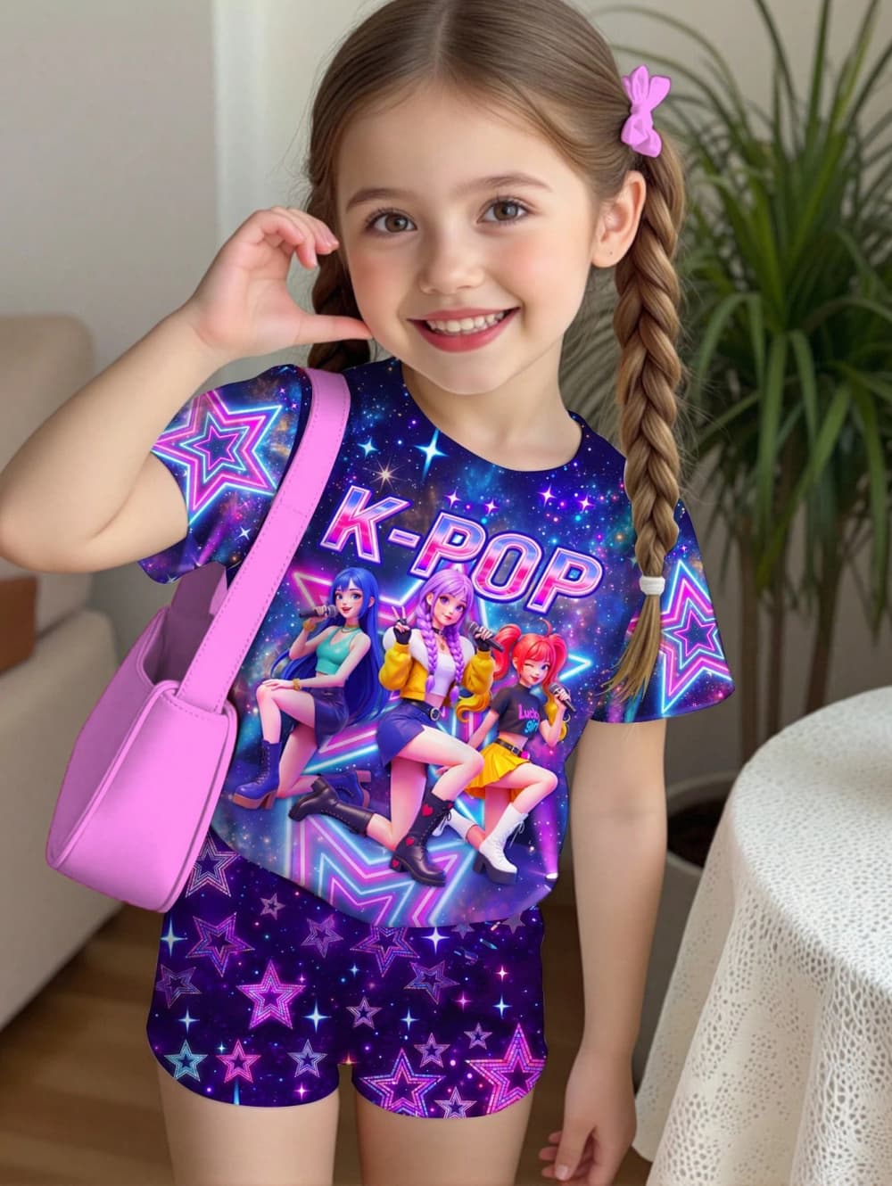 K-Pop Cartoon Graphic Girls T- - Summer Clothing List recension och pris