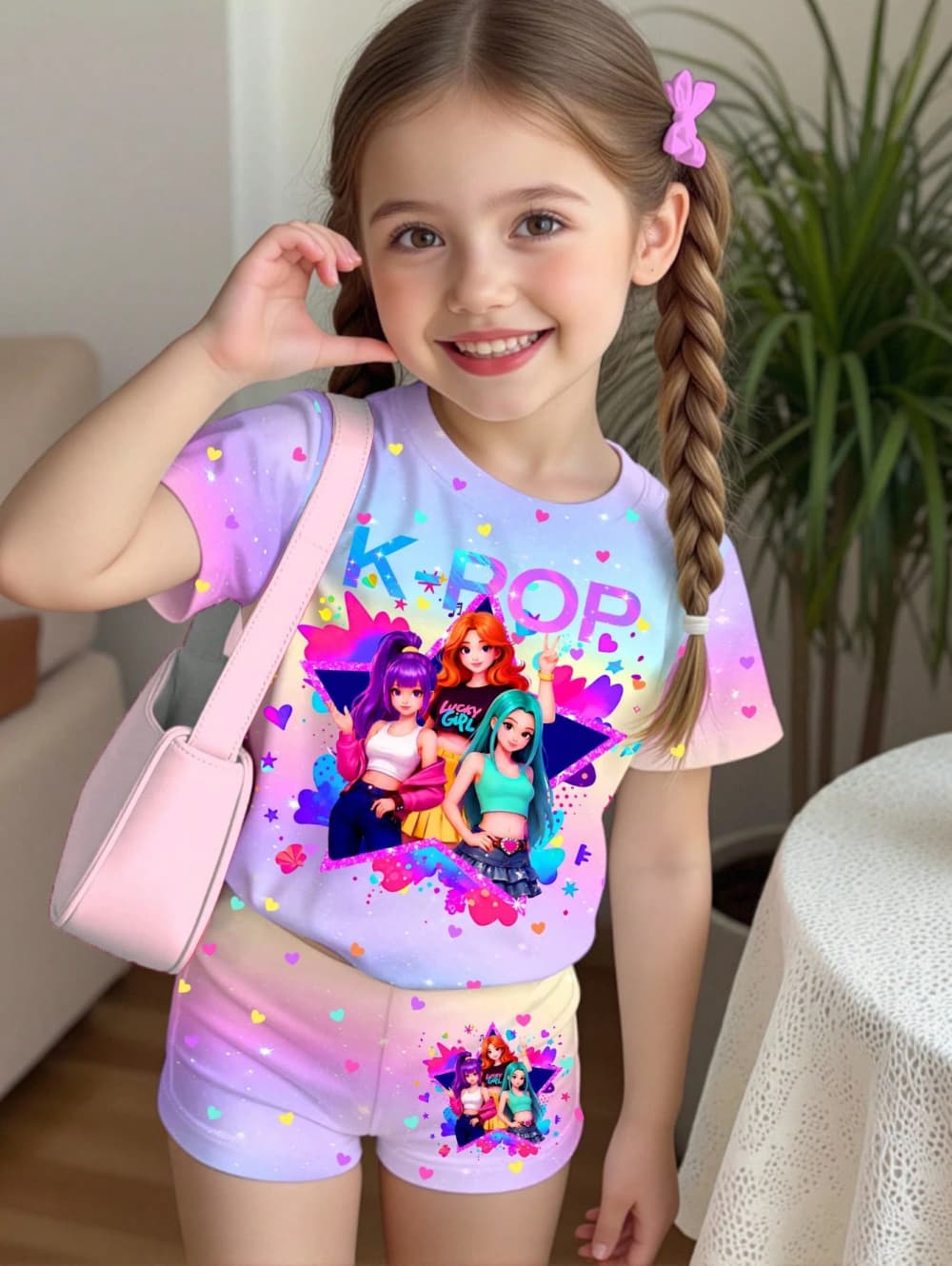 K-Pop Cartoon Graphic Girls T- - Summer Clothing List recension och pris