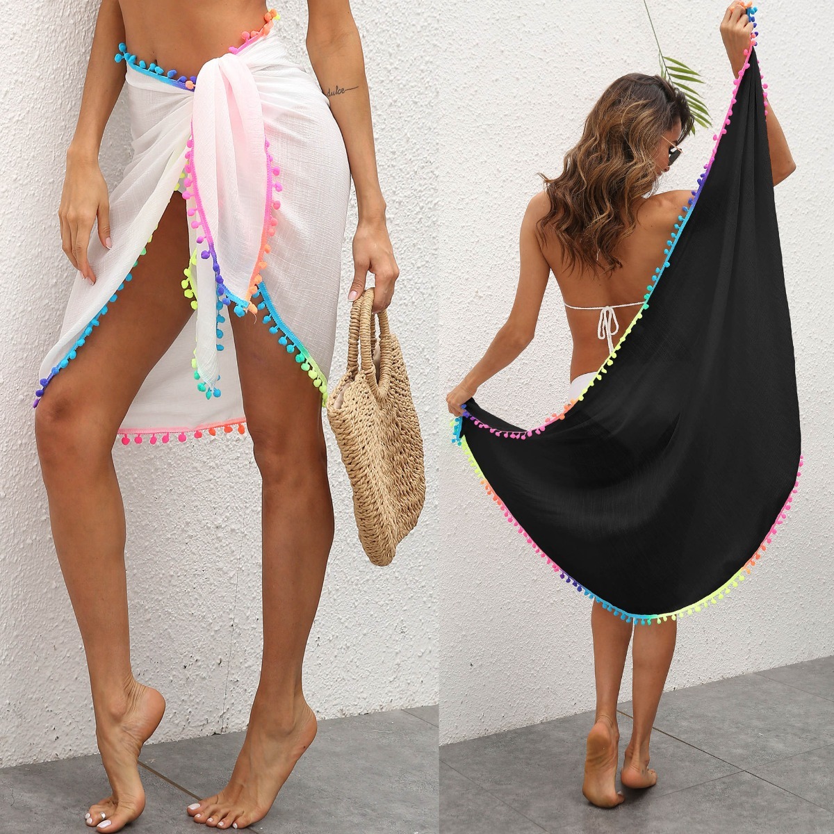 Women Color Tassel Wrap Sarong - Sarong Pareo Wrap recension och pris