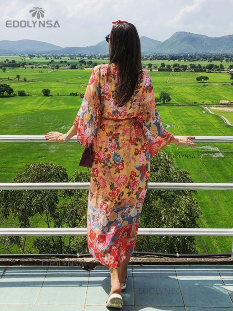 2025 Bohemian Floral Printed F - Sarong Pareo Wrap recension och pris